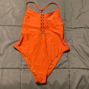Burnt Orange Sexy One Piece Swimsuit